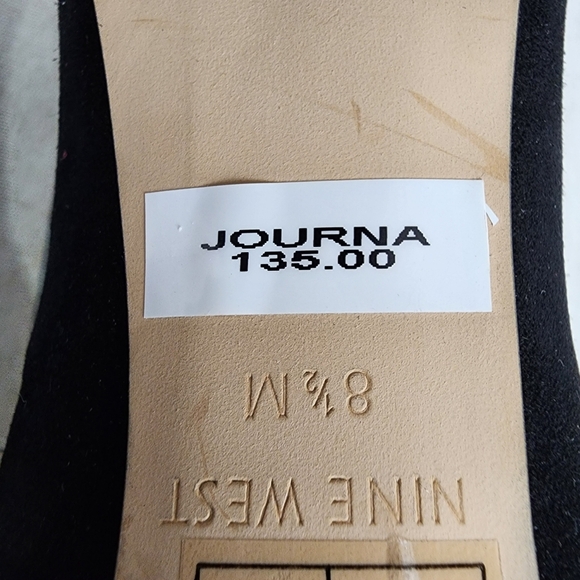Nine West Journa Closed Toe Suede Classic Pump Heel Black Size 8 1/2 - Picture 11 of 12